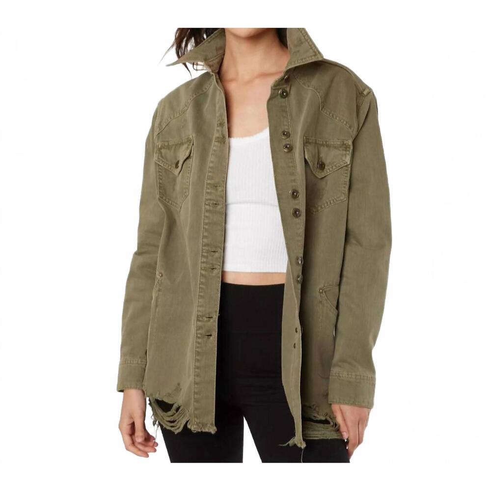 NEW FREE PEOPLE moonchild jacket in army
